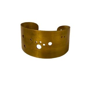Large Bronze/Gold Cuff Bracelet With The Details Showing A Star Constellation.